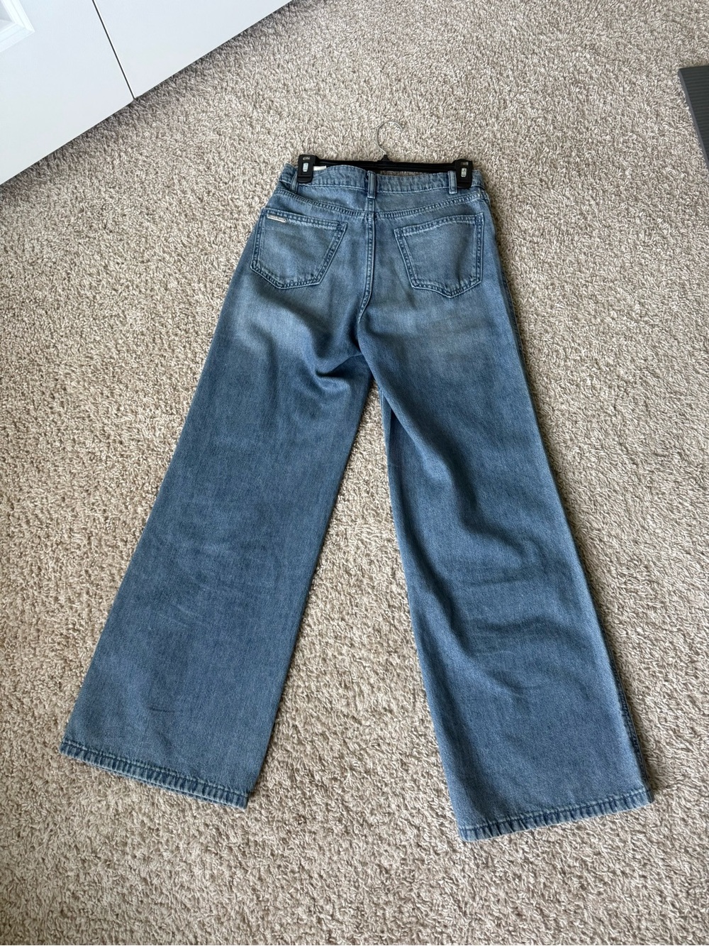 Michael Kors Wide Leg Light Blue Denim Jeans with Side Stud Detail - Picture 8 of 8